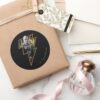 Black Adam Gray And Gold Lightning Graphic Classic Round Sticker