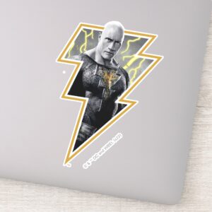 Black Adam Gray And Gold Lightning Graphic Sticker