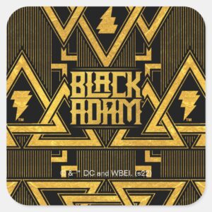 Black Adam Lightning Bolt Triangular Pattern Square Sticker
