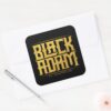 Black Adam Stacked Name Graphic Square Sticker