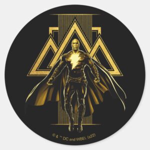Black Adam Triangular Pillar Graphic Classic Round Sticker