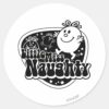 Black_&_White_Little_Miss_Naughty_Classic_Round_Sticker_1 Black White Little Miss Naughty Classic Round Sticker