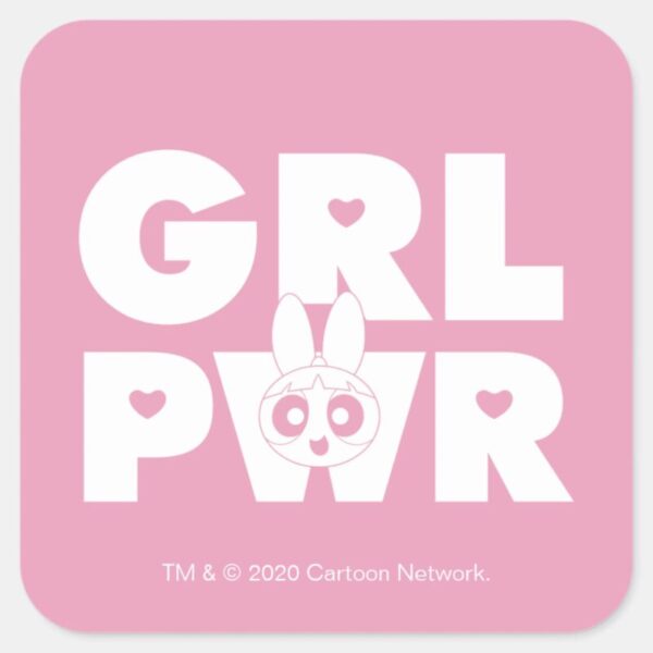 Blossom__Girl_Power_Square_Sticker_1 Blossom Girl Power Square Sticker