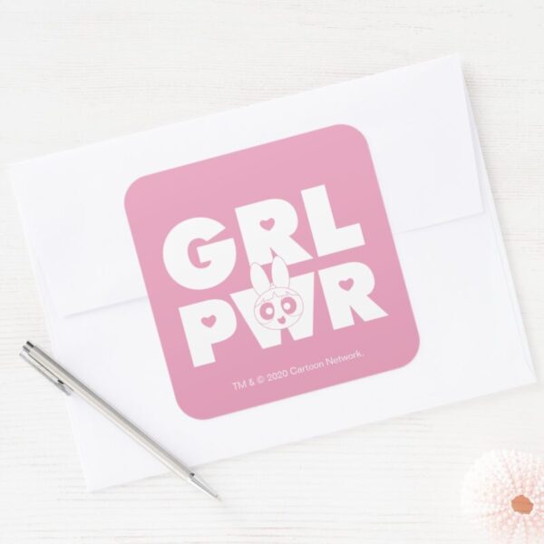 Blossom__Girl_Power_Square_Sticker_3 Blossom Girl Power Square Sticker