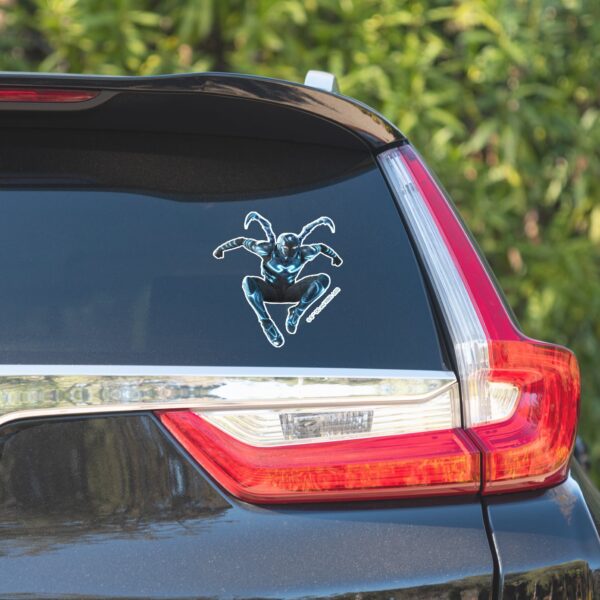 Blue Beetle Leaping Character Art Sticker