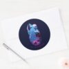 Blue Beetle Retrowave City Lights Classic Round Sticker