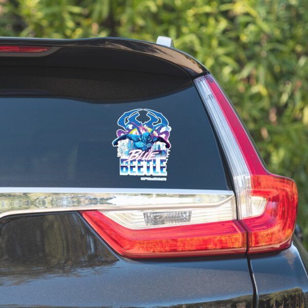 Blue_Beetle_Retrowave_City_Sunset_Sticker_11 Blue Beetle Retrowave City Sunset Sticker