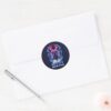 Blue Beetle Retrowave Versus Graphic Classic Round Sticker