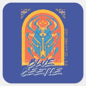 Blue Beetle Scarab Talavera Graphic Square Sticker