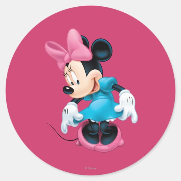 Blue_Minnie___Curtseying_Classic_Round_Sticker_1 Blue Minnie Curtseying Classic Round Sticker