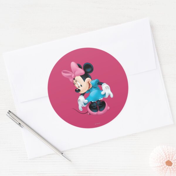 Blue_Minnie___Curtseying_Classic_Round_Sticker_3 Blue Minnie Curtseying Classic Round Sticker