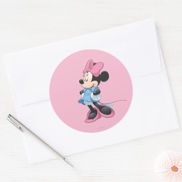 Blue_Minnie___Hands_on_Hips_Classic_Round_Sticker_3 Blue Minnie Hands On Hips Classic Round Sticker