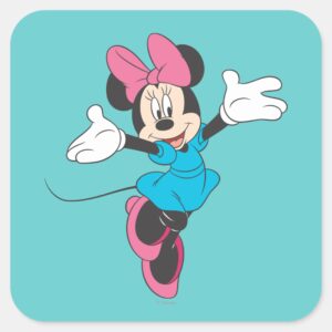 Blue Minnie Jumping Square Sticker