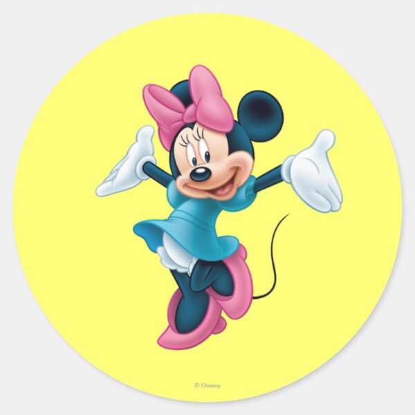 Blue_Minnie___Welcoming_Hands_Up_Classic_Round_Sticker_1 Blue Minnie Welcoming Hands Up Classic Round Sticker