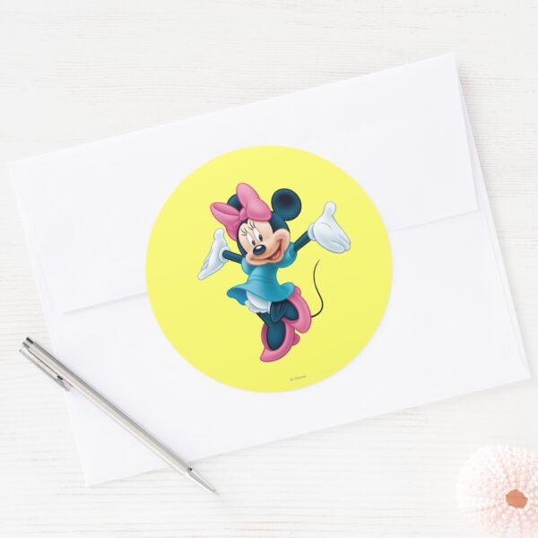 Blue_Minnie___Welcoming_Hands_Up_Classic_Round_Sticker_3 Blue Minnie Welcoming Hands Up Classic Round Sticker