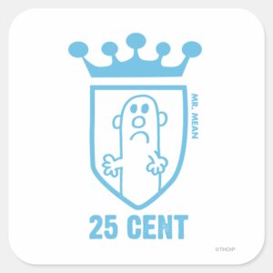 Blue Mr. Mean Crest Crown Square Sticker
