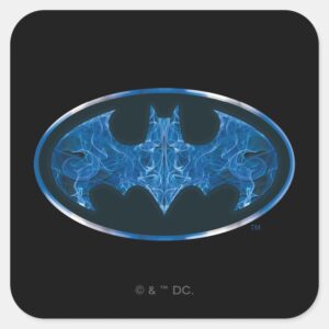 Blue Smoke Bat Symbol Square Sticker