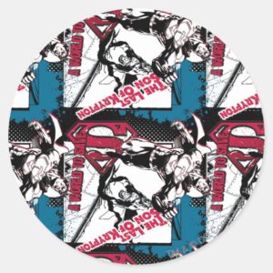 Blue And Red Collage Classic Round Sticker