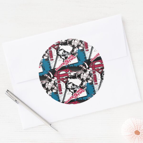 Blue_and_Red_Collage_Classic_Round_Sticker_3 Blue And Red Collage Classic Round Sticker