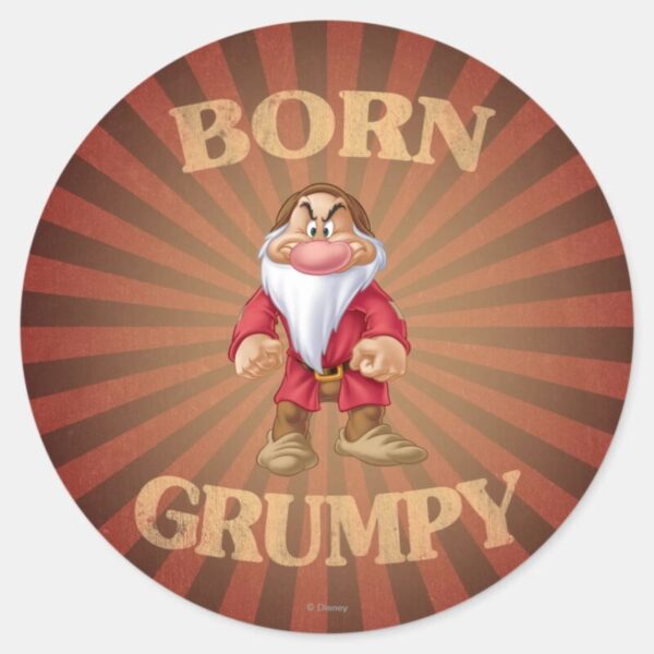 Born_Grumpy_Classic_Round_Sticker_1 Born Grumpy Classic Round Sticker