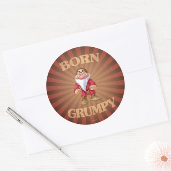 Born_Grumpy_Classic_Round_Sticker_3 Born Grumpy Classic Round Sticker