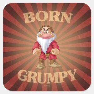 Born Grumpy Square Sticker