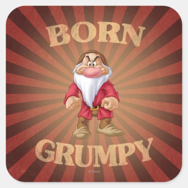 Born Grumpy Square Sticker