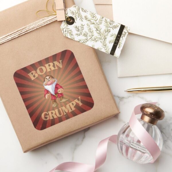 Born Grumpy Square Sticker
