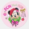 Bow_Much_Fun_Classic_Round_Sticker_1 Bow Much Fun Classic Round Sticker