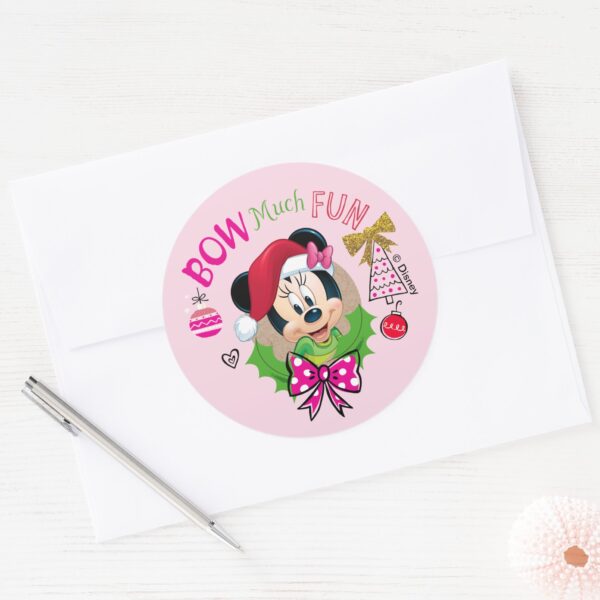 Bow_Much_Fun_Classic_Round_Sticker_3 Bow Much Fun Classic Round Sticker