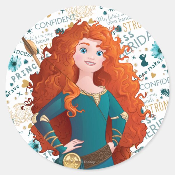 Brave_Princess_Classic_Round_Sticker_1 Brave Princess Classic Round Sticker