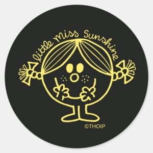 Bright_Yellow_Little_Miss_Sunshine_Classic_Round_Sticker_1 Bright Yellow Little Miss Sunshine Classic Round Sticker