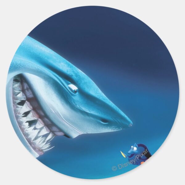 Bruce,_Nemo_and_Dory_1_Classic_Round_Sticker_1 Bruce Nemo And Dory 1 Classic Round Sticker