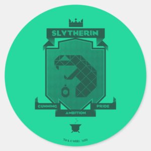 Brutalist_SLYTHERIN™_Crest_Classic_Round_Sticker_1 Brutalist SLYTHERIN™ Crest Classic Round Sticker