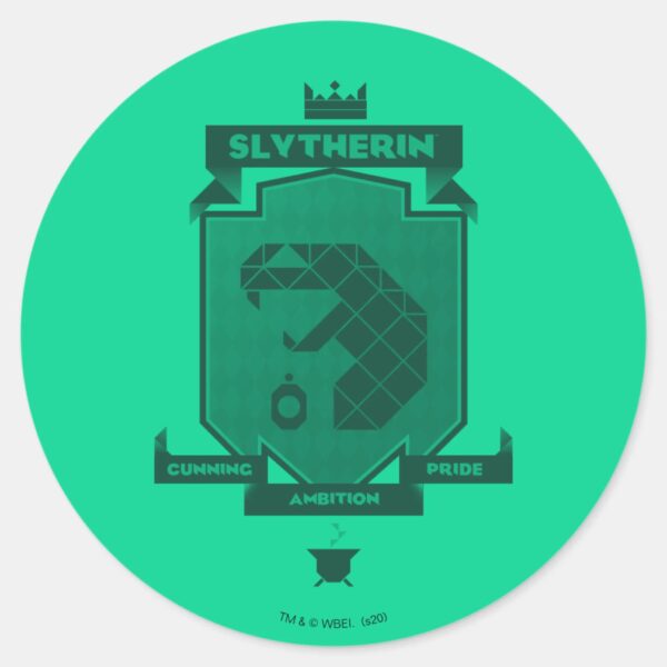 Brutalist_SLYTHERIN™_Crest_Classic_Round_Sticker_1 Brutalist SLYTHERIN™ Crest Classic Round Sticker