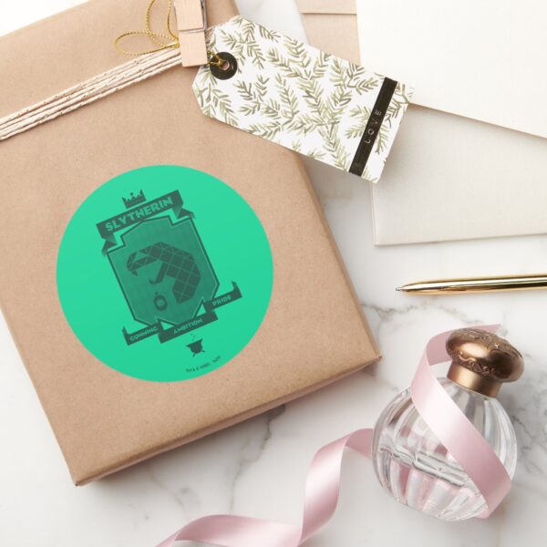 Brutalist_SLYTHERIN™_Crest_Classic_Round_Sticker_5 Brutalist SLYTHERIN™ Crest Classic Round Sticker