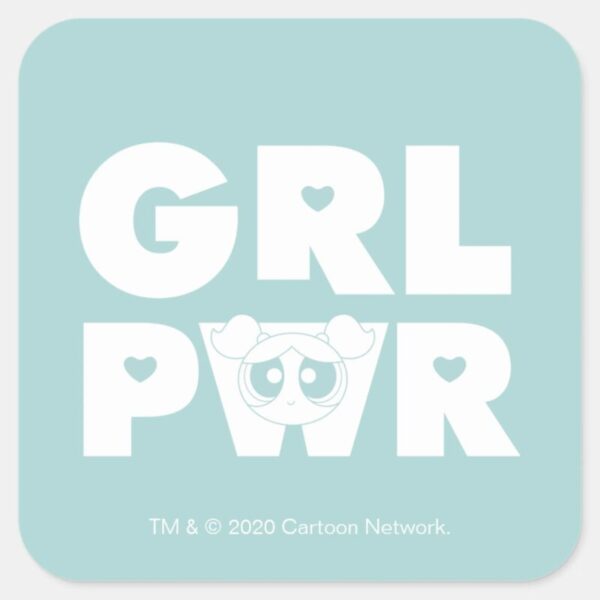 Bubbles__Girl_Power_Square_Sticker_1 Bubbles Girl Power Square Sticker