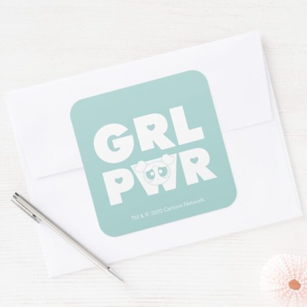Bubbles__Girl_Power_Square_Sticker_3 Bubbles Girl Power Square Sticker