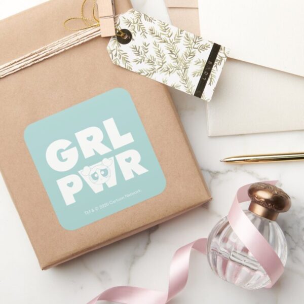 Bubbles__Girl_Power_Square_Sticker_5 Bubbles Girl Power Square Sticker