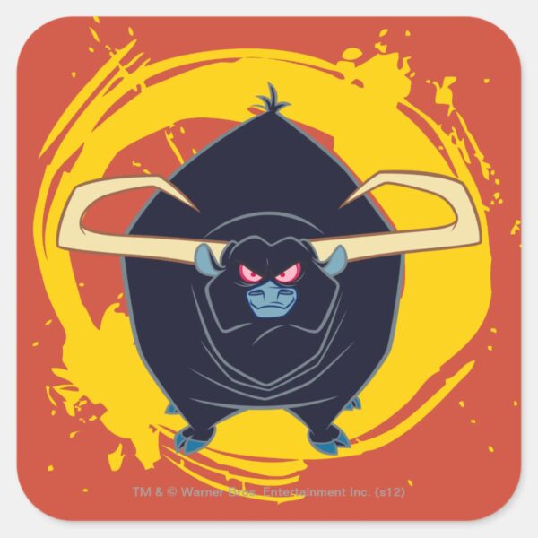 Bull_Smiling_Square_Sticker_1 Bull Smiling Square Sticker