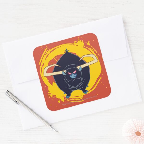 Bull_Smiling_Square_Sticker_3 Bull Smiling Square Sticker