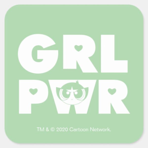 Buttercup__Girl_Power_Square_Sticker_1 Buttercup Girl Power Square Sticker