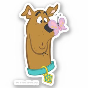 Butterfly On Scooby Doos Nose Sticker