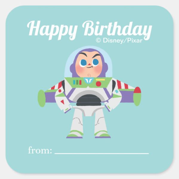 Buzz Lightyear A Gift From Birthday Square Sticker