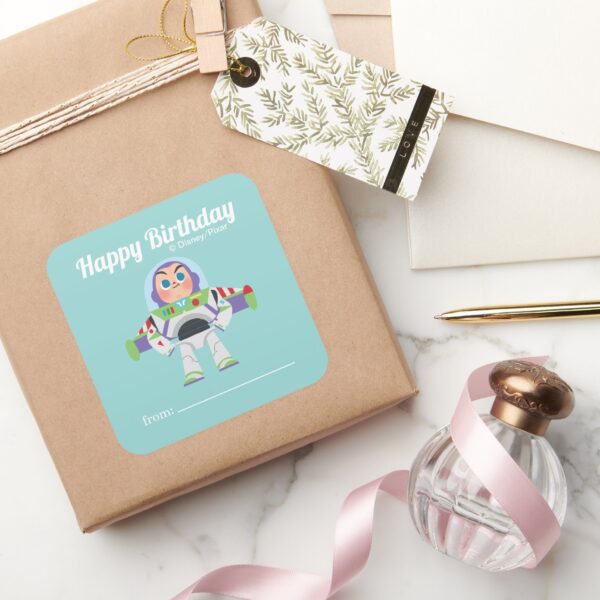 Buzz Lightyear A Gift From Birthday Square Sticker
