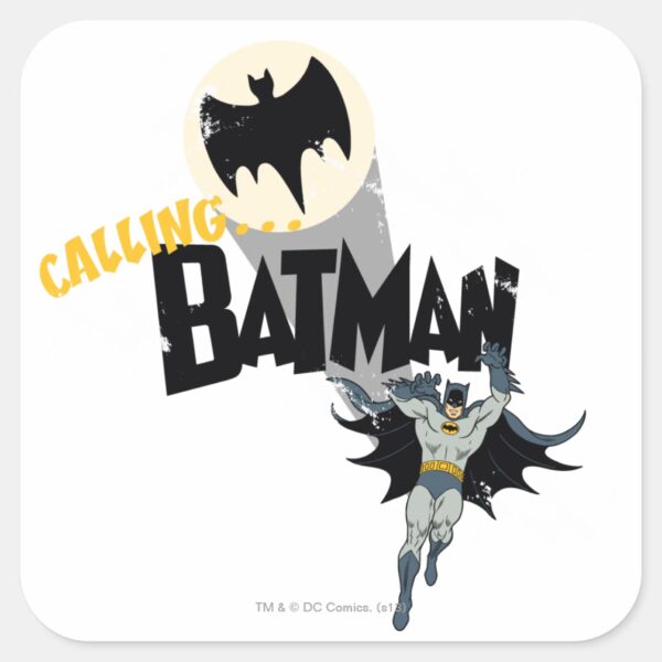 Calling_Batman_Graphic_Square_Sticker_1 Calling Batman Graphic Square Sticker