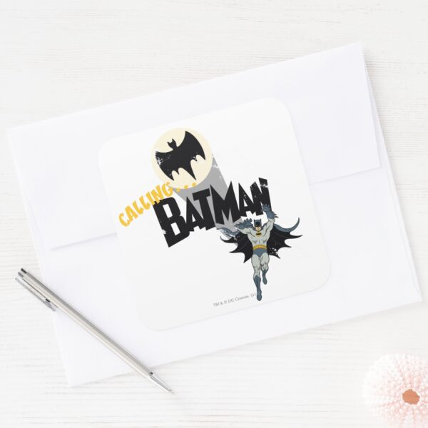Calling_Batman_Graphic_Square_Sticker_3 Calling Batman Graphic Square Sticker