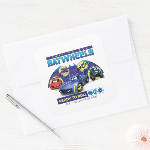 Calling_all_Batwheels™_-_Ready_to_Roll_Square_Sticker_3 Calling All Batwheels™ Ready To Roll Square Sticker