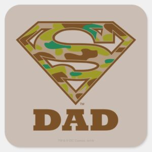 Camo Super Dad Square Sticker