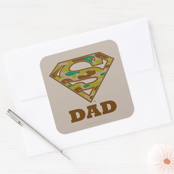 Camo_Super_Dad_Square_Sticker_3 Camo Super Dad Square Sticker